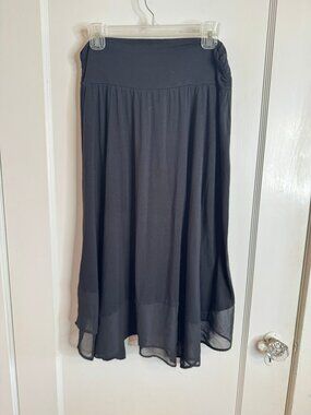 Apt 9 Black Knit Midi Lightweight Skirt sz XL